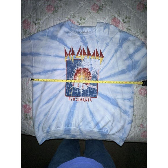 DEF LEPPARD PYROMANIA 2XL OVERSIZED TIE DYE LOGO RETRO BAND SWEATSHIRT 80’s MTV - Picture 4 of 6